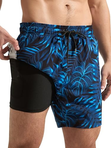 Arcweg Short de Bain Homme Maillot de Bain 2 en 1 à séchage Rapide avec Doublure de Compression Douce et Poche zippée