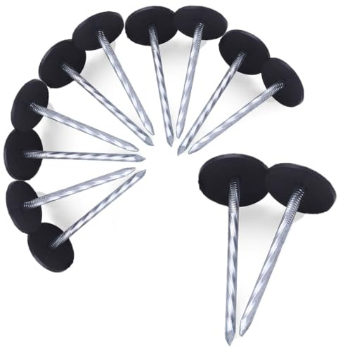12 Stück Bodenplanen Heringe, Höhe 9cm robuste Metall-Heringe Sturmsicher | Zeltheringe für Zeltteppich Zelt Markise Garten Unkrautmatte Camping (Silber-12)