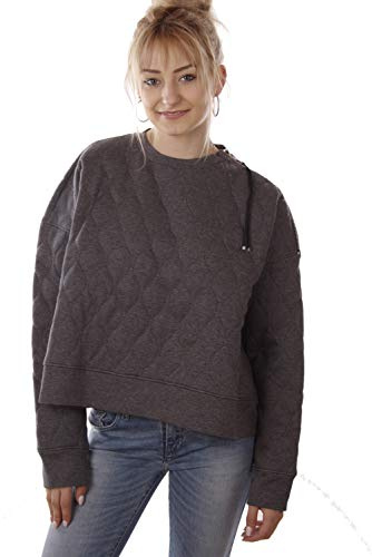 Diesel Mujer Fuyu Felpa Acolchado Sueter (XS, Gris)