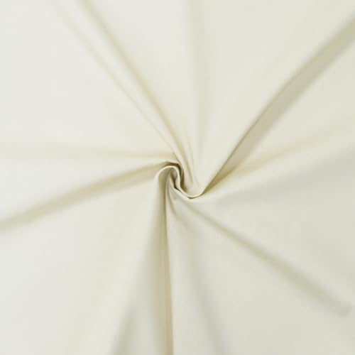 Tejido de popelín 100% algodón - Disponible en más de 20 colores - Se vende por piezas - Telas para manualidades (1m x 1m46, Crudo)