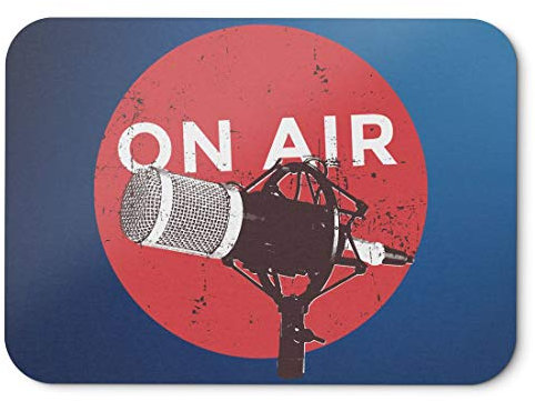 BLAK TEE Vintage Retro Style Radio Mouse Pad 18 x 22 cm in 3 Colours Blue