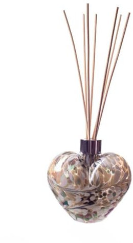 Amelia Art Glass Reed Diffuser Heart - Silver & White, NORMAL, JNS_471517