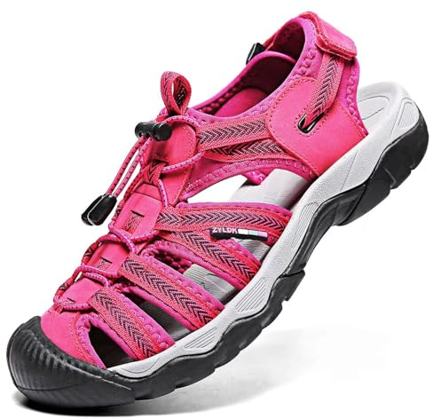 ZYLDK sandali da donna Sandali Estivi Uomo Esterni Sportivi Scarpe da Spiaggia per all'aperto Trekking Traspirante da Pescatore in Pelle Casual Antiscivolo