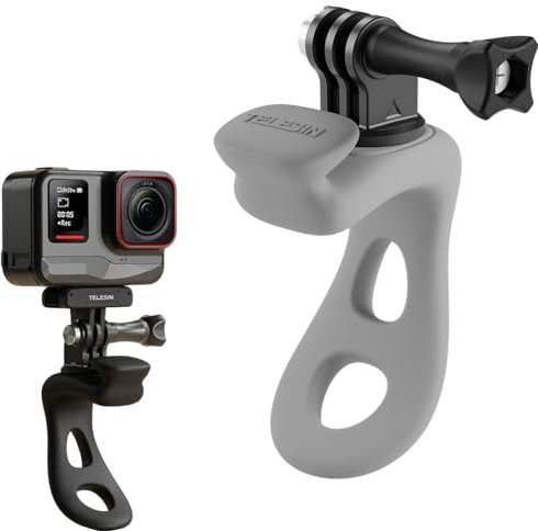 BeisDirect Camera Flexible Tube Mount Bike Motorcycle Handlebar Roll Bar Fishing Pole Ski Holder Accessories for Insta360 Ace Pro/DJI Action 3 4 Camera Mount Flexible Silicone Band (Gray)