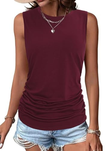Totatuit Canottiera Donna Canotte Estive Sciolto Tank Top Morbido Sexy Elasticizzata Slim Fit Maglietta Senza Maniche Basic Blusa per Primavera ed Estivo