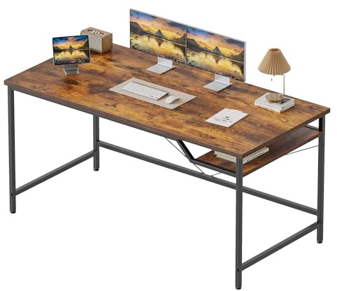 Mericonia 120 cm Computertisch, Gaming-Schreibtisch für kleine Räume, moderner Schreibtisch im schlichten Stil für das Homeoffice, Schreibtische für Studenten, Braun