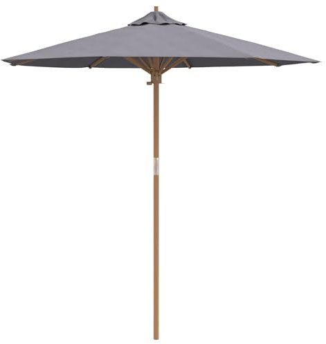vidaXL Parasol de Jardin Gris foncé 217 x 217 x 230 cm Bambou, Jardin et terrasse, Parasol Moderne, Parapluie Chic, Ombre extérieure, Design Pratique, détente Estivale