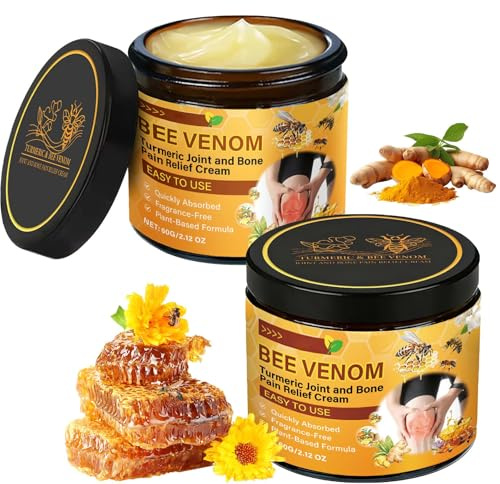 Bienengiftsalbe & Bee Cream Relief für Joint Discomfort - 2PCS Bee Venom Cream & Schmerzgel for Multiple Body Areas - Schmerzsalbe & Massagegel mit Bee Venom,Gelenkschmerzen für Körperpflege Portable
