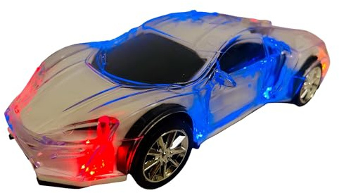 Auto Polizia Giocattolo con Luci Suoni Musica Movimento Bump & Go Auto Sportiva Luce 3D Musica Ruote Gommate Luci Lampeggianti Pattuglia Macchina della Polizia cm 25 Police Car Macchinine Suoni Reali