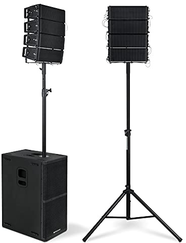 Pronomic V-Array Large Set - Sistema PA attivo con 1100 Watt (RMS) - Adatto fino a circa 200 ascoltatori - 1x Subwoofer con 2x altoparlanti da 12 - 8x Top con altoparlanti da 4 + tweeter