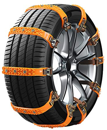 Catene da Neve Universali Facili da Montare con Chiodi Auto, Calze da Neve per Auto Non Catenabili, Catene da Neve Non Metalliche Easy Grip, Per Strade Fangose Ghiacciate Auto/SUV/Camper Gomme (10Pcs)