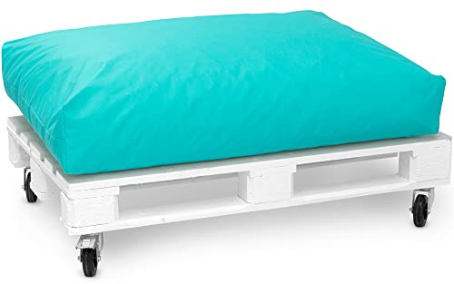 Spatium Jumbo XXL Palettenkissen Set abnehmbar Bezug wasserdicht gesteppt Palettenpolster Palettenauflage Palettensofa (Türkis, Sitzkissen 120x60x20)