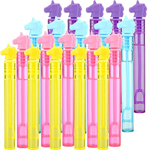 ALTcompluser Juego de 20 mini pompas de jabón, bonitas burbujas de jabón de unicornio para niños, fiestas y cumpleaños infantiles, fiestas de juguete de verano, bodas, actividades al aire libre