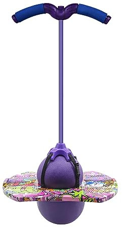 POGO Ball ist geeignet für Kinder und Erwachsene Tragfähigkeit: 100KG ausgeglichen und koordiniert Bouncing Pop Ball Cool Challenge Kinderspielzeug Herausforderung Geschenk (Purple(Mit Handlauf))
