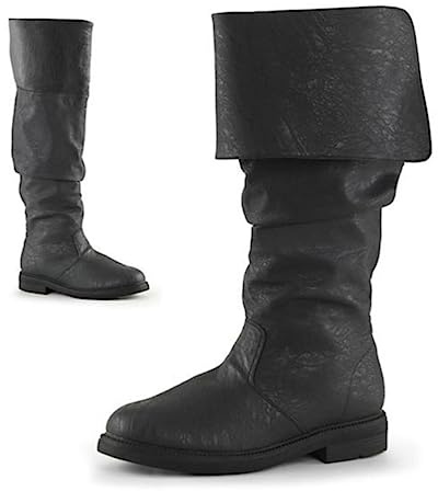 ORANDESIGNE Stivaletti da Uomo Medievali Stivali in Pelle PU Vintage Scarpe Piatte Corte Rinascimento Cavaliere Vichingo Prince Scarpe Cosplay Accessori per Costumi Pirata H Marrone 45 EU