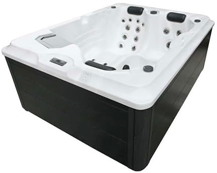Sanotechnik hidromasaje Exterior Fiji Blanco – SPA Outdoor Pool – con Cubierta – Dimensiones 210 x 160 x 80 cm – 31 chorros de Masaje, iluminación LED, WiFi, Bluetooth – Sistema de Audio