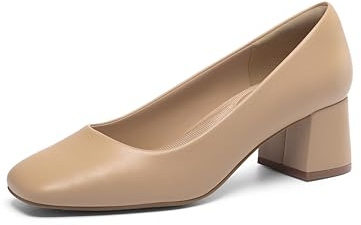 DREAM PAIRS Zapatos de Bajo Tacón Cómodos Mujer Zapatos de Salón Zapatos de Vestir Punta Cuarada con Tacón Ancho SDPU2426W-E