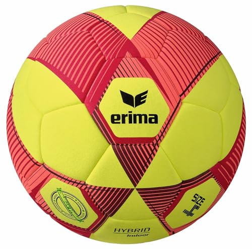 Erima Unisex Jugend HYBRID Indoor Fußball (7192414), gelb/rot, 4