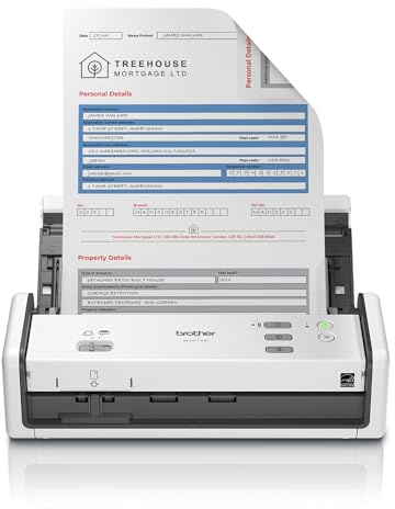 Brother ADS-1300 Compact Desktop Scanner | Scan Speeds of Up to 30ppm | Single Pass Double-Sided Scanning