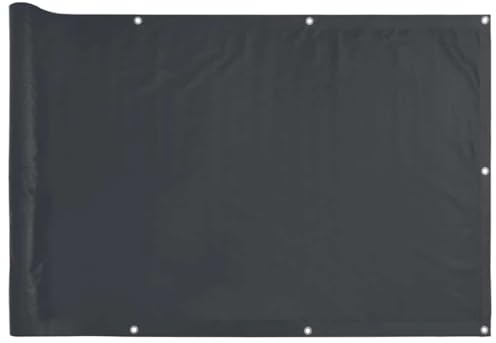 vidaXL Pantalla de privacidad de balcón PVC Gris Antracita 400x75 cm, Rollo de Valla, Tira de Valla, Pantalla de Valla de privacidad