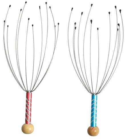 Healvian 2stücke Handkopfmassagegerät Aus Edelstahl Mit Kopfhautmassagefunktion Tragbares Kopfmassagegerät Für Durchblutungsförderung Kopfkrallenmassagegerät Für Täglichen Gebrauch