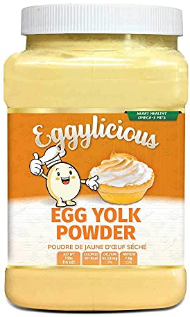 Eggylicious Egg Yolk Powder, Dried Natural Protein Powder, Made from Fresh Eggs, Pasteurized,Smoothies, Non-GMO, No Additives, Used for Baking,1lbs(16oz)