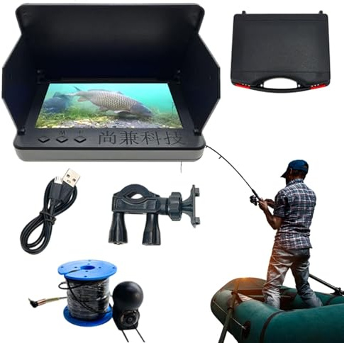Fishfinder kamera, undervattenskamera för fiske - Vattentät isfiskekamera med 4,3 HD-skärm | 220 graders vidvinkel videofiskekolod, bärbart professionellt fiskehjälpmedel för män och kvinnor