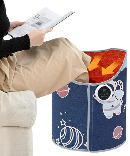 Under Desk Fußwärmer, zusammenklappbar, persönlicher Heizkörper, tragbar, 3 Wärmeeinstellungen, Fußwärmer, Astronaut Pattern Heater, Personal Heater for Legs, 126 x 50 x 3 cm, Blau