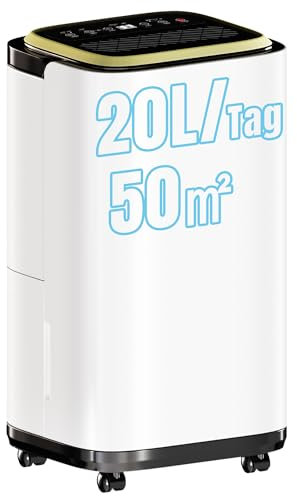 Devoko Deumidificatore Elettrico, 20L, Timer 24 Ore, Portatile, 6L Serbatoio, Per Casa e Uffici