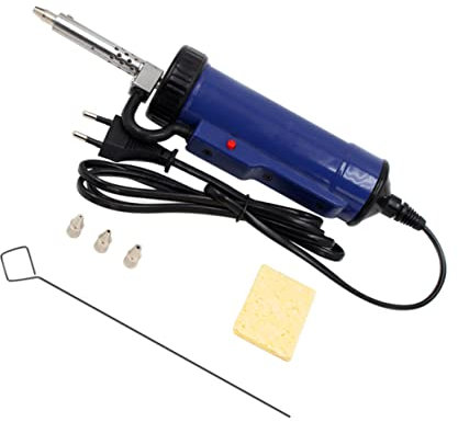 Operitacx Bomba Desoldadora Eléctrica con Succión y Boquilla Herramienta de Vacío para Desoldar Estaño para Electrónica y Reparación de Pcb Portátil y Duradera Soporte para Uso Manual