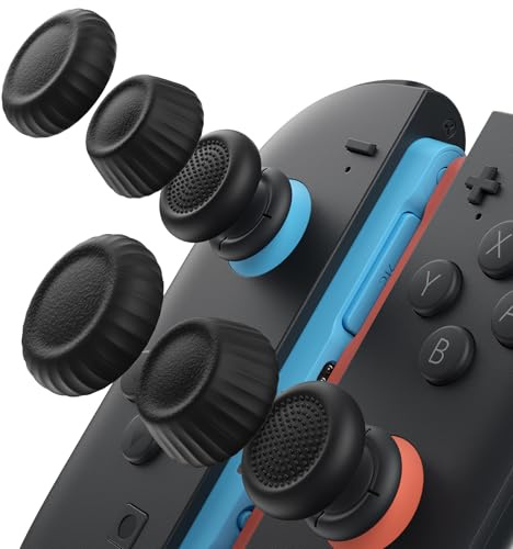 JSAUX Thumb Grips per Nintendo Switch 2, cappucci per levette antiscivolo aggiornati, design ergonomico, presa migliorata, comodi e resistenti, copri joystick, blu e arancioni, 3 paia 6 pezzi