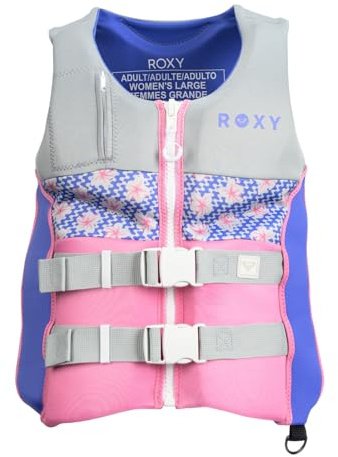 ROXY Women's Life Vest, USCG and Transport Canada Approved PFD, Evoprene Daily CGA Life Jacket, Personal Flotation Device for Boating Kayaking Rafting Fishing Water Sports - L