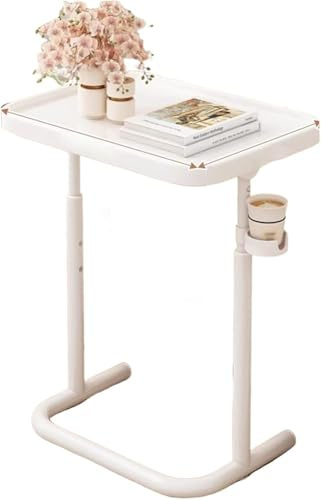 Justerbart brickbord med kopphållare och lyftbar topp – stort laptop-skrivbord och soffbord för att äta och spela – bärbar och mångsidig design