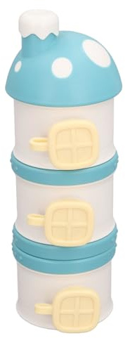 Fdit Multilayer Portable Leakproof Formula Holder Dispenser for Baby Milk Powder Formula Storage On-The-go-Lightweight PP Material for Picnics and Adventures (Blue)