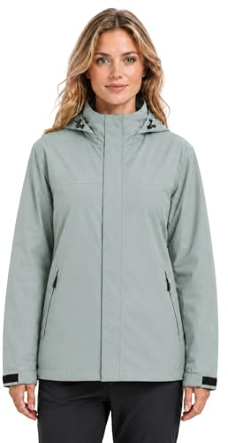 Modvibe Chubasquero Mujer Impermeable Cortavientos Mujer Con Capucha Desmontable Chaqueta Ligera y Plegable Para Actividades Al Aire Libre Impermeable y Cortavientos Adecuada Para Senderismo Acampar