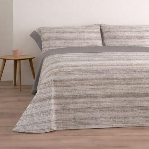 Donegal Collections - Juego de Sábanas 150x190 Nemo Gris - Sábanas Cama 150-3 Piezas Sábana Bajera, Encimera y 1 Funda de Almohada - Primavera Verano - Tacto Extra Suave Algodón Poliéster