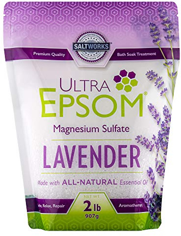 SaltWorks Sal de Epsom perfumada ultra premium, lavanda, 2 libras