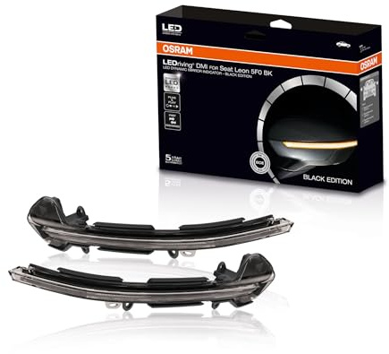 Osram LEDriving dynamischer LED Spiegelblinker - Black Edition, Set of 2, LEDDMI 8V0 BK S, Seat Leon 5F