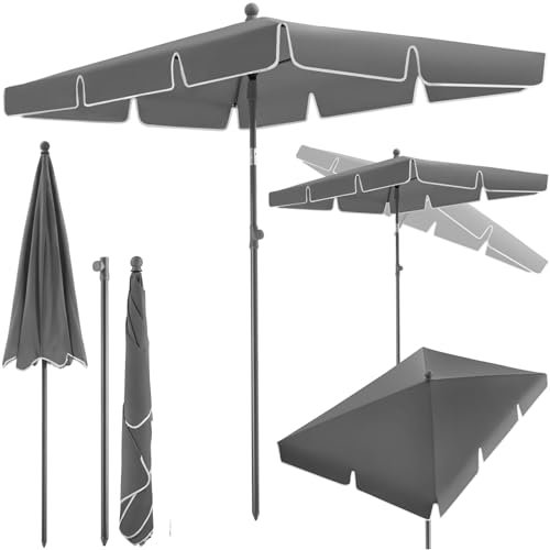tectake® Parasol de Jardin Exterieur 200x125 cm en Aluminium Parasol Inclinable & Réglable, Protection UV 50+, Résistant au vent, pour Salon de jardin Parasol de Balcon Terrasse Plage Exterieur Jardin