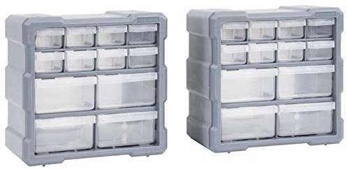 Homgoday Organizzatore multi-cassetti 2 pz. 12 cassetti Scatola di smistamento Valigetta assortimento Scatola assortimento Magazzino piccole parti Armadio di stoccaggio per ferramenta e accessori per