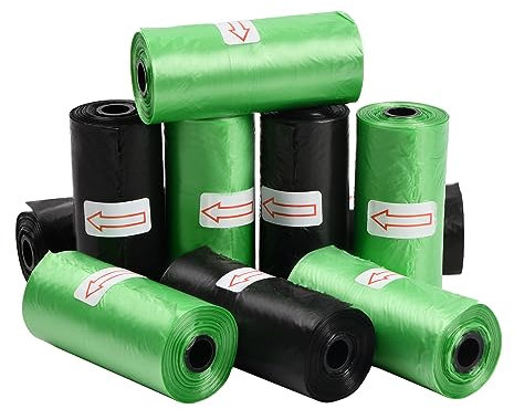 Pinsheng Hundekotbeutel 150 Beutel (10 Rollen) Auslaufsichere, Extra Dicke Abfallsäcke für Hunde Kotbeutel Nachfüllrollen unparfümiert, Geeignet zum Ausgehen, Desktop-Müllsack