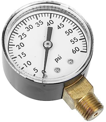 Sosoport Practical Pool Pressure Gauge 1/4npt Water Pressure Dial for Pool Filter System Spa Hot Tub