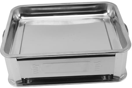 Fockety Estufa de Carbón con Alcohol, Cacerola Multifuncional para Pescado, Parrilla de Carbón y Alcohol, Calefacción Rectangular Uniforme, Calefacción de Modo Dual para Uso Doméstico