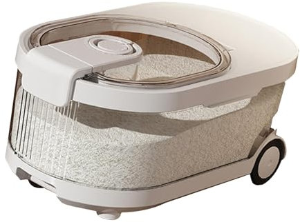 Distributeur de céréales, récipient à riz hermétique | Time Record Grands bacs de rangement transparents avec couvercles et roulettes,Seau distributeur de céréales, boîte d'assaisonnement supérieure,