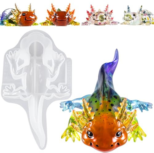 LET'S RESIN Großer Axolotl Epoxidharz Formen, Silikonformen für Kunsthandwerk, Heimdekoration