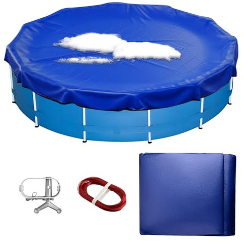 Neuradical Bâche de Piscine Ronde de 3,66 m de diamètre pour piscines Hors Sol, bâche de Piscine Ronde de 366 cm, Couverture d'hiver idéale pour l'eau et la poussière