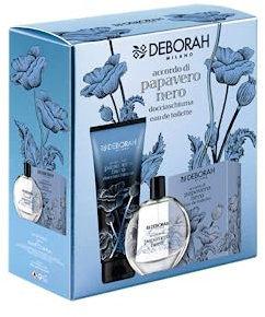 Deborah Milano - Set Regalo Donna Accordo di Papavero Nero, include Eau de Toilette 100ml e Docciaschiuma 250ml