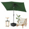 Fiqops Sonnenschirm 210 x 140cm mit Kurbel| Sonnenschirm Rechteckig Sonnenschutz UV50+ Knickbar, Ampelschirm Gartenschirm wasserdicht für Garten, Terrasse, ohne Ständer, Grün