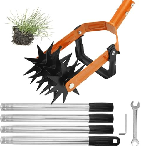 Cordless Electric Garden Tiller, Rotary Cultivator Retractable Long Handle, Rotary Cultivator Tool