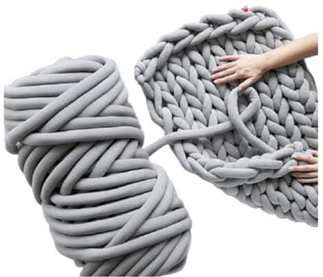 Handstickgarn, Cotton Chunky Yarn for Hand Knitting Multicolor(Gray 2kgs)